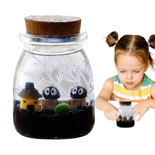 Siuwddee Ökologische Kultur Mini-Landschaft, Meereslandschaft-Flasche, Realistische Tischpflanzgefäße Terrarienbehälter, Glasvase mit Kork-Display-Mittelstücken, dekorativen Flaschen für von Siuwddee