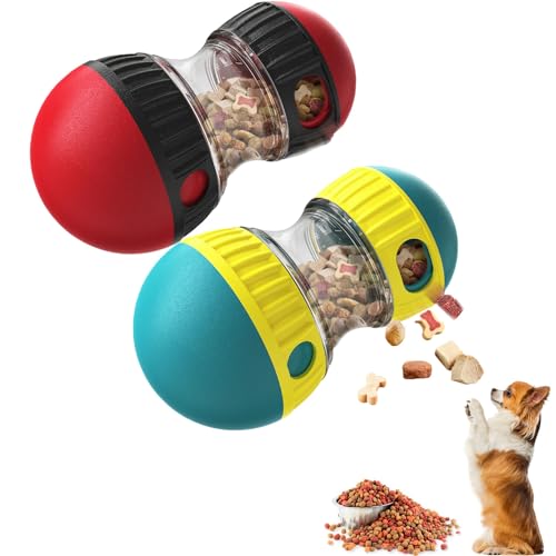 Skeadex Futterball für Hunde, Interaktives Hund Hpielzeug, Hnackball Hundespielzeug Zum Trainieren Der Intelligenz, Bringen Sie interaktiven Spaß! (Rot + Grün) von Skeadex
