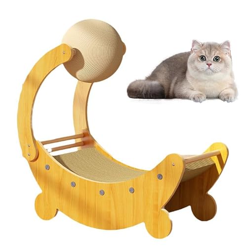 Skeadex Katzen Kratzbrett, 2-in-1 Sisalbett und Brett Zum Kratzen, Sisal Kratzbrett, Wiederverwendbares Kratzlounge Katzenbett, für Kleine Katzen Haustiere (mit Ball) von Skeadex