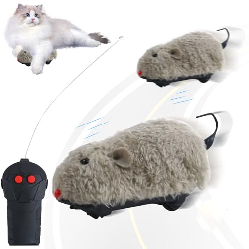 Skeadex Katzenspielzeug Maus Elektrisch,Magic Maus Katze Elektrisches Katzenspielzeug,Ferngesteuerte Maus für Katzen,Interaktives katzenspielzeug Spielmäuse für Katzen Hunde Batteriebetrieben (Grey) von Skeadex