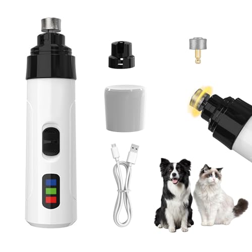 Skeadex Krallenschleifer für Hunde, Silent Groom Pro, 2-Gang Elektrische Hunde Krallenschleifer mit 3 Schleifköpfen, USB-Aufladung Katzen Krallenschneider Krallenfeile Hund, für Kleine Mittelgroße Gro von Skeadex