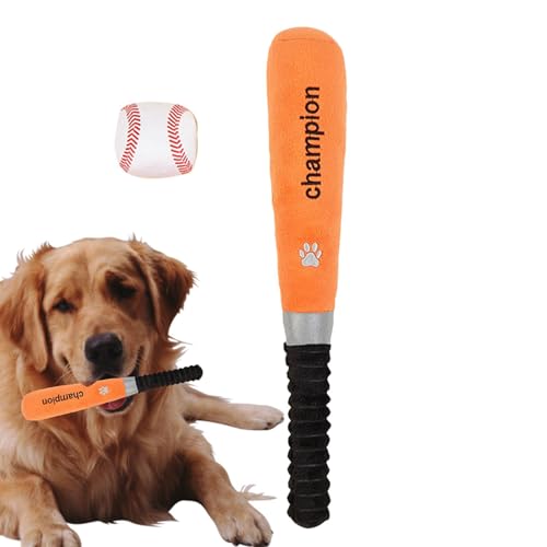 Engaging Baseball Bat Chew Toy, Interactive Dog Chew Toy, Baseball Bat Chew Toy for Dogs, Built-In Squeak Cat and Dog Baseball Bat Toy, Dog Training Interactive Plush Toy for Teething Small Dogs von Sklmdrnk