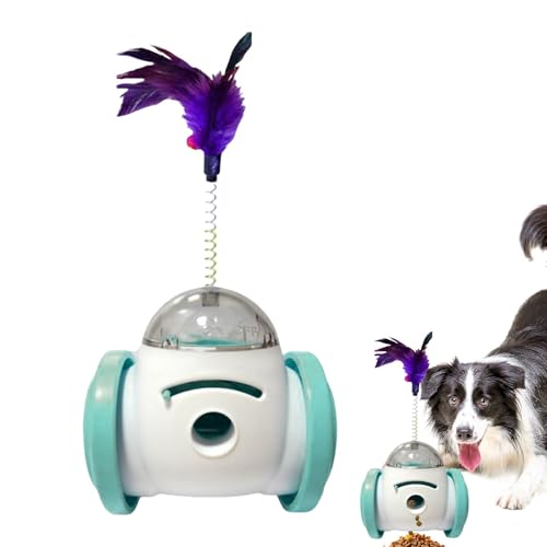 Sklmdrnk Pet Toy, Food Dispenser, Treat Ball, Interactive Toy, Dog Ball Food Leaking Toy with Feather, Cat Treat Dispening Toy, Interactive Dog Treat Dispenser, Ball Cat Food Toy for Training von Sklmdrnk