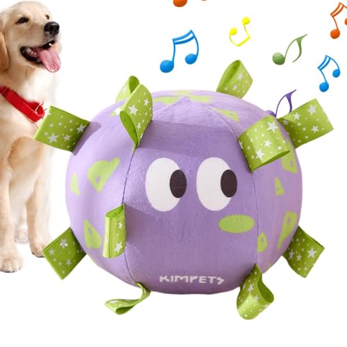 Sklmdrnk Plüsch-Fußball-Hundespielzeug, Hundespielzeug-Fußball-Quietschen - Großer Quietschball für Hunde mit Riemen | Aggressive Pets Interaktiver Ball für große Hunde, Welpen und mittelgroße Hunde von Sklmdrnk