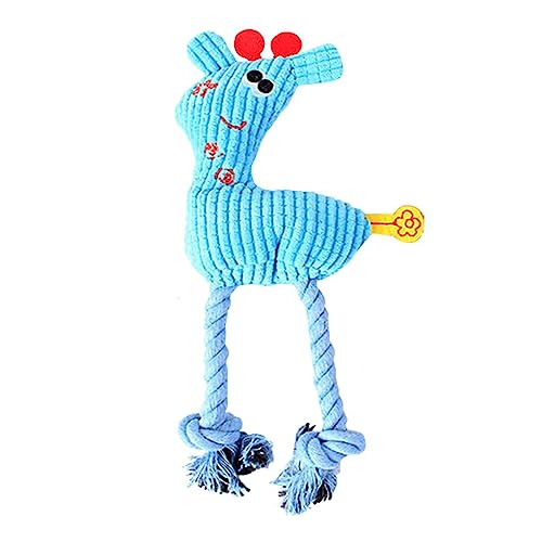 Quietschendes Hundespielzeug für kleine und mittelgroße Hunde, langlebiges Welpenspielzeug, Hundekauspielzeug mit Seilbeinen Hartgummi Hundespielzeug (Blue, One Size) von SkotO