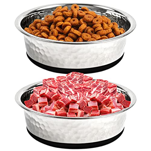 Hundenapf,Dog Bowl Mit Rutschfestem Silikon Futternapf Für Grosse,Mittelgroße Und Kleine Hunde,2 Stück Hundenapf Edelstahl Für Hundefutter Und Wasser von Skrtuan