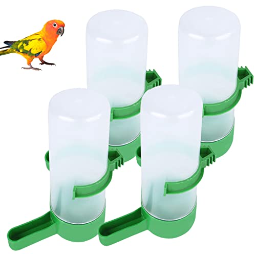 4 Stück automatische Vogelfutterspender, Vogelwasserspender für Käfig, Vogelwasser, Flaschen, Vogeltränke, Behälter, hängende Samenfutterspender, Wasserclip für Papageien, Wellensittiche von Skyeasure