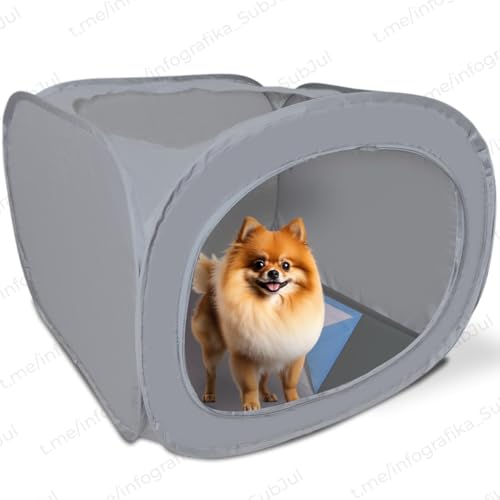 Skywin Katzentoilette 61 x 61 cm mit Peepad-Halter, Trey 61 x 61 cm, geschlossene kleine Hunde-/Katzentoilette mit abnehmbarem Wee Pad Halter, hochseitiges Katzengehege (dunkelgrau) von Skywin