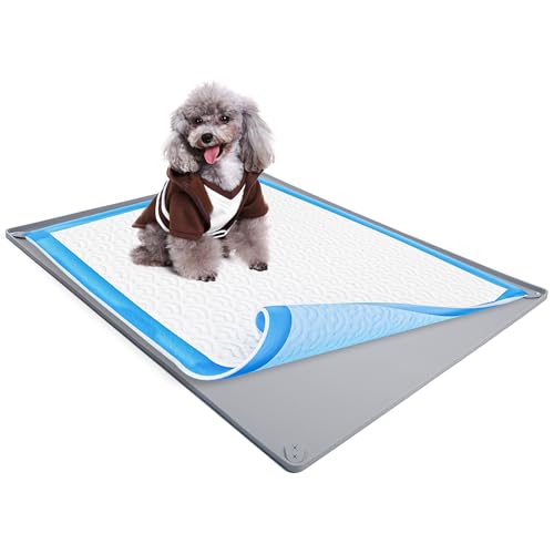 Skywin Pee Pad Halter für 76,2 x 91,4 cm Trainingspads (Hellgrau) - Leicht zu reinigen und aufzubewahren Hund Welpen Pad Halter - Silikon Wee Wee Pad Halter, Kein Verschütten Puppy Pad Halter von Skywin