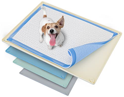 Skywin Pee Pad Halter – kein Verschütten und Auslaufen, Silikon, sicher 76,2 x 58,9 cm, Beige von Skywin