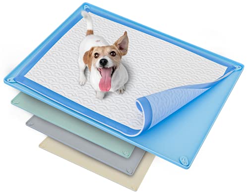 Skywin Pee Pad Halter – kein Verschütten und Auslaufen, Silikon-Welpen-Pad, sicheres 76,2 x 58,9 cm, Blau von Skywin