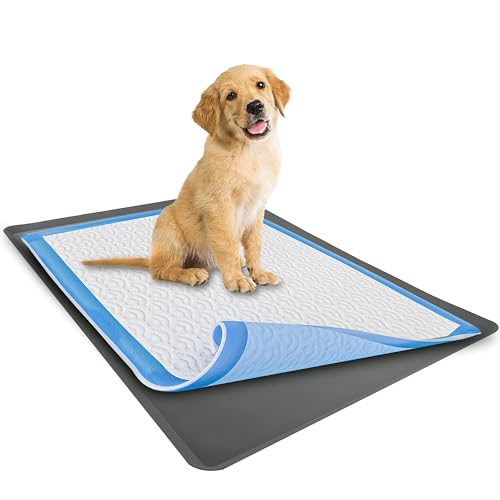 Skywin Pee Pad Halter – kein Verschütten und Auslaufen aus Silikon, sicheres 76,2 x 58,9 cm, Unterlage, Grau von Skywin