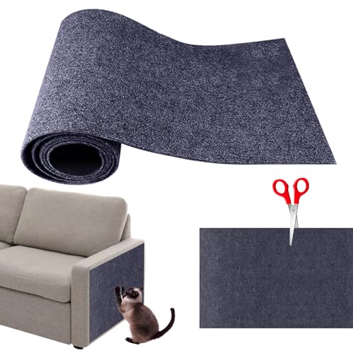 Sleeleece Selbstklebende Kratzmatte,DIY Trimmbarer Teppich Matte,Cat Scratching Mat,Kratzbrett Katzen,Katzen Kratzwand,Katzenkratzbretter für Schützt Teppiche Sofa Möbelschutz(Dunkelblau,L) von Sleeleece