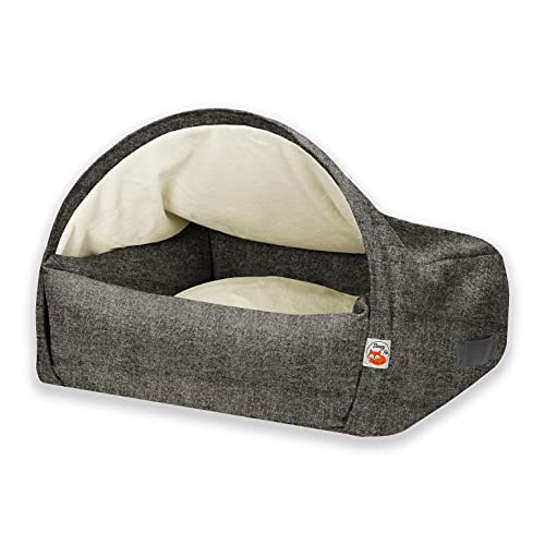 Sleepy Fox® - Premium Höhlenbett für Hunde und Katzen - Preisgekröntes, Patentgeschütztes Design (Grey Chenille, Large/XL: 110w x 85d x 65h cm) von Sleepy Fox