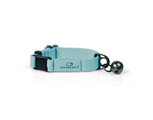 Sleepypod Hundehalsband Comfort Wildleder - Weiches Halsband für Hunde und Welpen (XS, Blaue Lagune) von Sleepypod