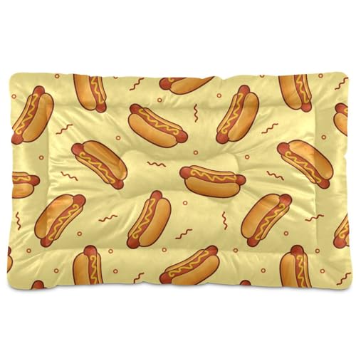 Sletend Hot Dog Haustierbett, niedliches Hundebett, saugfähig, rutschfest, für kleine, mittelgroße und große Hunde, Welpen, Katzen, 61 x 45,7 cm von Sletend