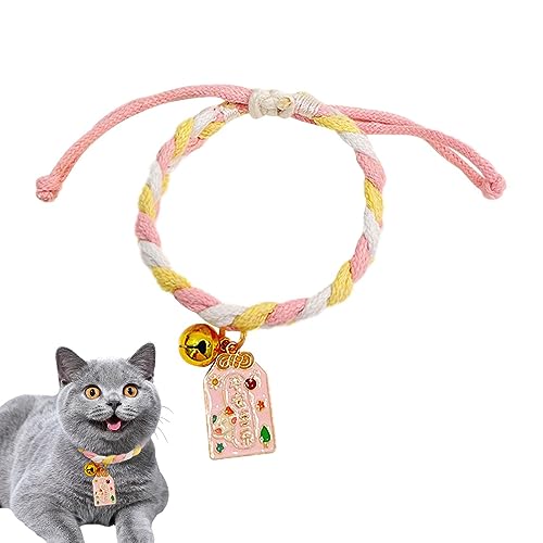 Sloane Bunte Katzenhalsbänder - Verstellbares gewebtes Kätzchen-Halsband,Flexibles Knotendekorationszubehör für Katzen, Hunde und andere Kleintiere von Sloane