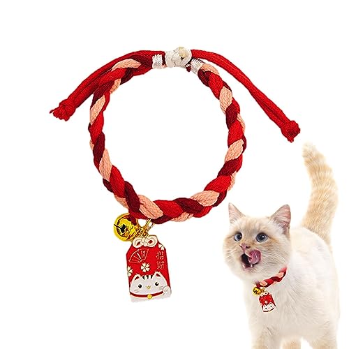 Sloane Katzenhalsband | Buntes Kätzchen-Halsband aus Baumwolle,Flexibles Knotendekorationszubehör für Katzen, Hunde und andere Kleintiere von Sloane