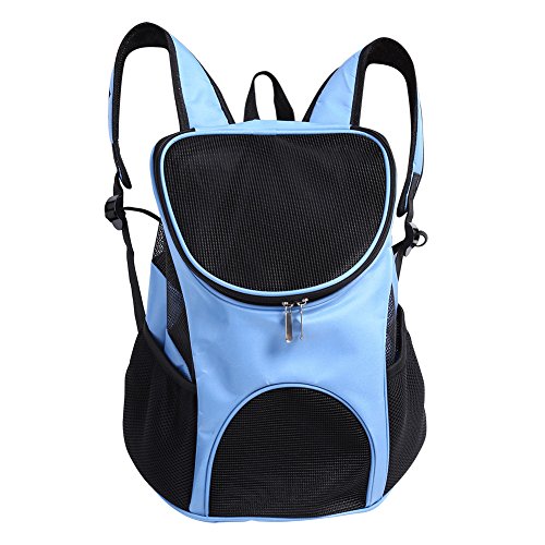 Sluffs 4 Farben Outdoor-Rucksack Für Katzen, Hunde, Welpen, Haustier, Rucksäcke, Atmungsaktiver Mesh-Rucksack Für Kleine Hunde, Katzenwelpen(Blau) von Sluffs