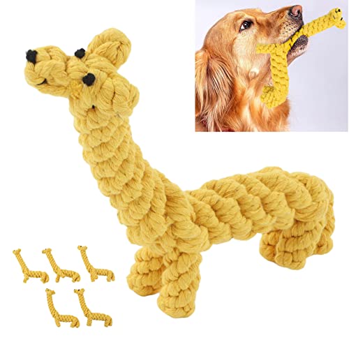 Sluffs 5 Stück Baumwollseil-Hundespielzeug, Giraffen-Design, Baumwollseil, Welpen-Kauspielzeug zum Spielen und Zähneputzen für kleine und mittelgroße Hunde von Sluffs