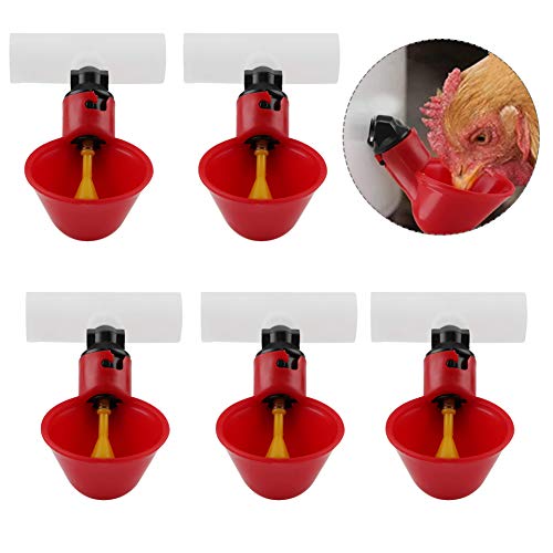 5 Stücke Automatische Kunststoff Chicken Drinker Cups Geflügel Waterer Water Drinking Dispenser Cups Schüsseln Wassertrinker Werkzeug für Vogel Wachtel Taube Huhn Henne(20mm Tube) von Smandy