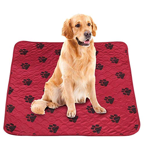 Smandy Haustier Urinunterlage Waschbares Pee Pad für Hunde, Wiederverwendbar Welpenunterlagen Trainingsunterlagen für Hunde Katzen Haustiere(70 * 80cm-Rot) von Smandy