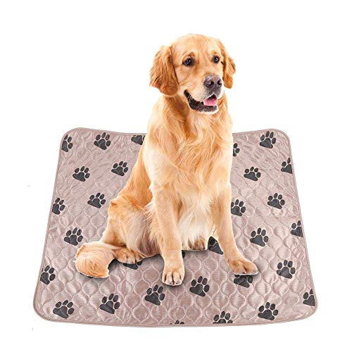 Smandy Haustier Urinunterlage Waschbares Pee Pad für Hunde, Wiederverwendbar Welpenunterlagen Trainingsunterlagen für Hunde Katzen Haustiere(80 * 90cm-Braun) von Smandy