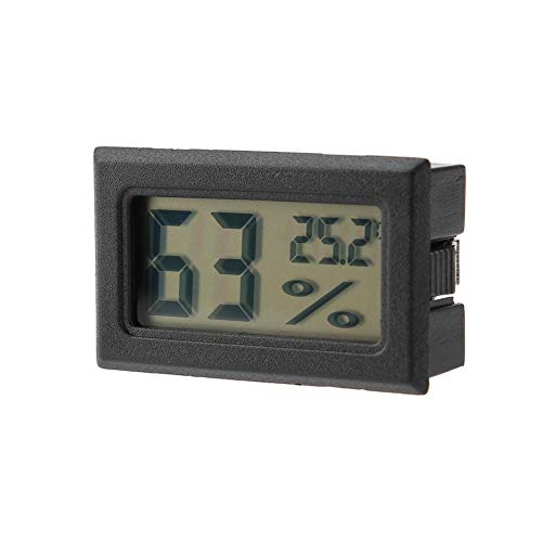 Smandy Mini Thermometer Hygrometer Reptile Messgerät Testtemperatur und Luftfeuchtigkei eingebettetes Digital Thermometer und Hygrometer für Reptilienbehälter Aquarium(-50 °C ~70 °C)(Schwarz) von Smandy