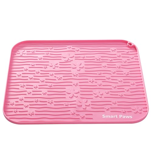 Smart Paws Silikon-Katzenstreu-Matte, Haustier-Tischset, 60 x 50 x 1,5 cm, Rosa von Smart Paws