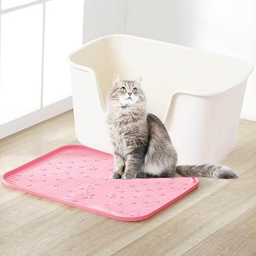 Smart Paws Silikon-Katzenstreu-Matte, Haustier-Tischset, 60 x 50 x 1,5 cm, Rosa von Smart Paws