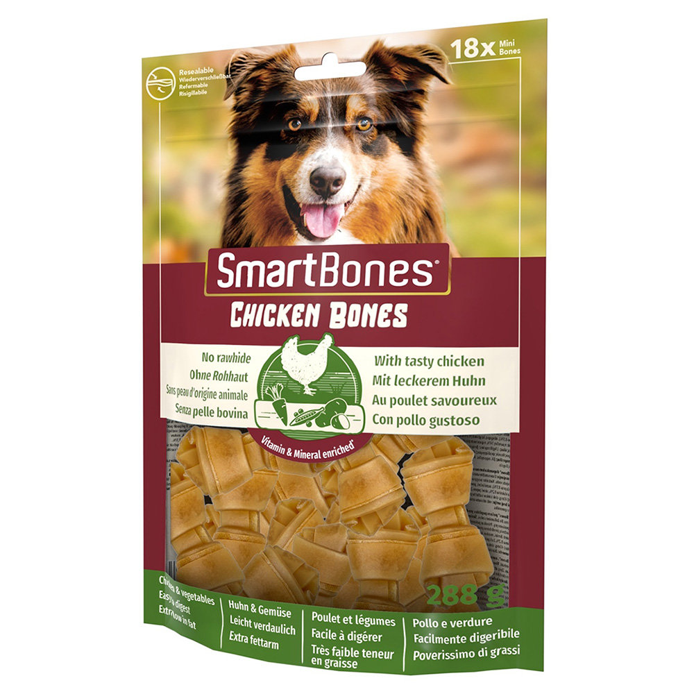 2 + 1 gratis! 3 x SmartBones Hundesnacks - Knochen mit Huhn: für kleine Hunde (3 x 18 Stück) von SmartBones