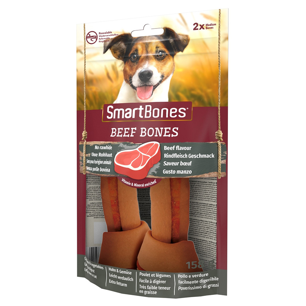 2 + 1 gratis! 3 x SmartBones Hundesnacks - Knochen mit Rind: für mittelgroße Hunde (3 x 2 Stück) von SmartBones