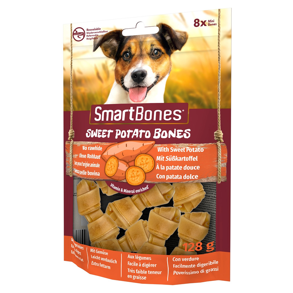 2 + 1 gratis! 3 x SmartBones Hundesnacks - Knochen mit Süßkartoffel: für kleine Hunde (3 x 8 Stück) von SmartBones