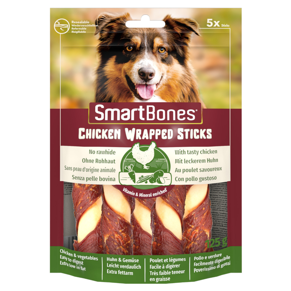 2 + 1 gratis! 3 x SmartBones Kausnacks - Wrapped Sticks Huhn (3 x 5 Stück) von SmartBones