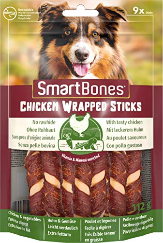 SmartBones Chicken Wrapped Sticks Mini - Hundesnack mit Huhn für kleine Hunde, Kaustangen mit weicher Textur, ohne Rohhaut, 9 Stück von SmartBones