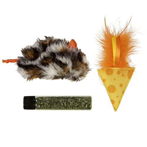 SmartyKat Instincts Mouse 'N Mate Plüsch-Katzenspielzeug, nachfüllbar, mit HappyNip Tube (Katzenminze und Silbervine), mehrfarbig, 2 Stück von SmartyKat