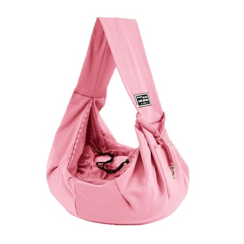 Smbcgdm Bequeme Haustiertasche, verstellbare Haustier-Tragetasche, bequeme Sicherheits-Hundetasche, praktische tragbare Katzen-Reisetasche für tägliche Spaziergänge, Ausflüge, Rosa von Smbcgdm