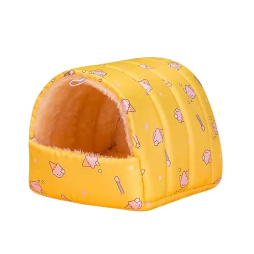 Smbcgdm Hamsterbett Feder Zitrone Muster Hamsterhaus Ruhe- und Schlaftuch Gelb M von Smbcgdm