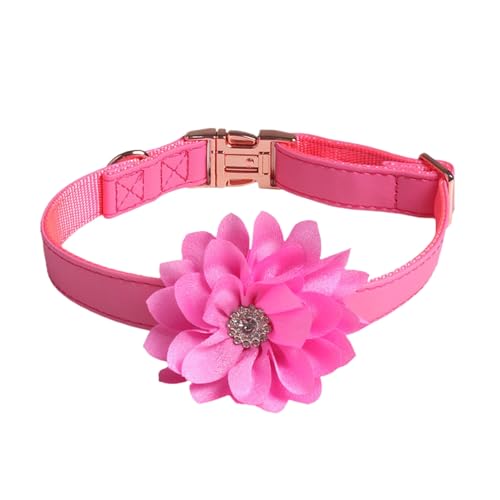 Smbcgdm Hund Hals Kreis Schnalle Design Dress Up Strass Rose Dekor Haustier Hund Welpen Halsband Halskette Tägliche Kollokation Rose Rot L von Smbcgdm