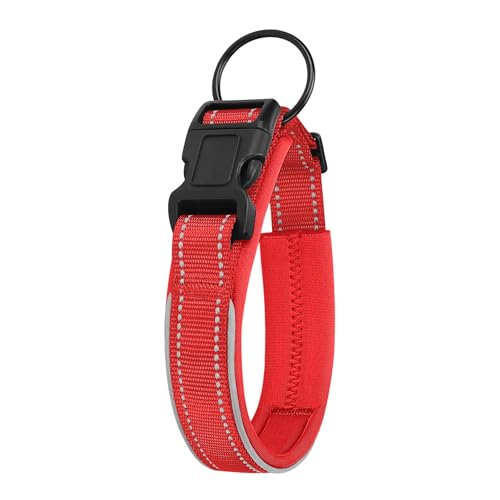 Smbcgdm Hundehalsband verstellbar waschbar Hundehals Kreis einfach rot XL von Smbcgdm