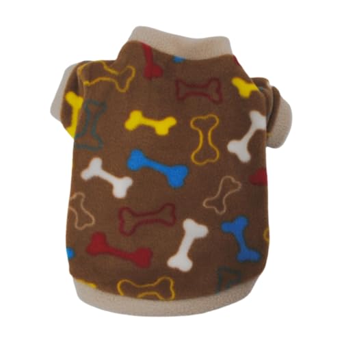 Smbcgdm Hundeweste Weiche Warme Plüsch Haustier Weste Exquisites Muster Extra Dicker Waschbarer Hundepullover für Winter Haustier Kleidung Kaffee XS von Smbcgdm