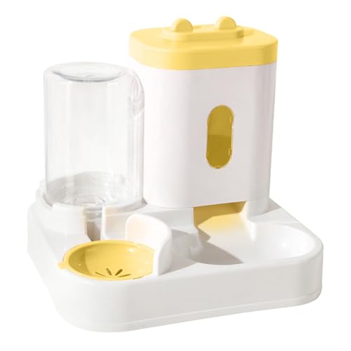 Smbcgdm Pet Food Bowl Automatic Feeder Gravity Cat Dog Water Dispenser Large Capacity Visible Reusable Yellow von Smbcgdm