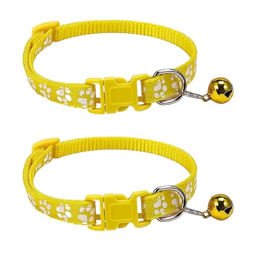 Smbcgdm Pet Neck Circle Paw Pattern Pet Cat Dog Collar Strap Decorative Soft Yellow von Smbcgdm