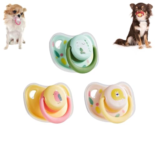 3PC Pet Dog Silicone Pacifier, Dog Pacifier Chew Toy, Chew Toys for Small Dogs, Dog Cat Chew Toy Animal Accessories Decoration (3 Pcs, M) von Smilamo