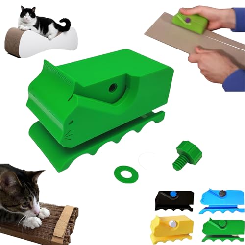 Cardboard Cutter for Cat Scratchers,3D Printed Card Board Cutter, Handheld Cardboard Recycle Tool, Cardboard Cutter DIY Cat Scratchers, Creative Holiday Cardboard Cutting Machine (Green) von Smilamo