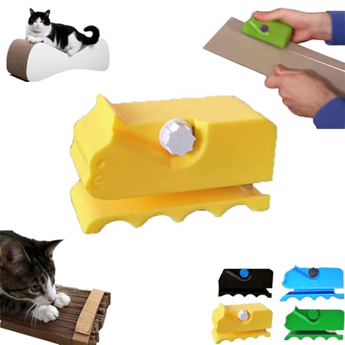 Cardboard Cutter for Cat Scratchers,3D Printed Card Board Cutter, Handheld Cardboard Recycle Tool, Cardboard Cutter DIY Cat Scratchers, Creative Holiday Cardboard Cutting Machine (Yellow) von Smilamo