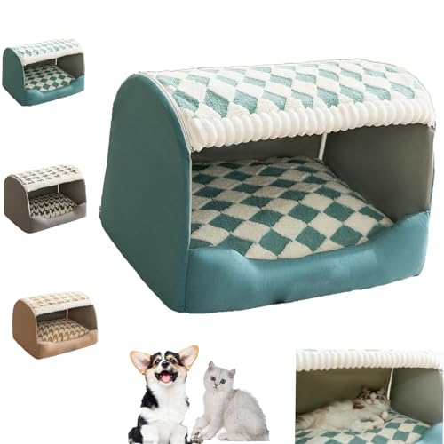 Doggocomfy Cozy Dog House, Doggo Comfycozy House Dog Bed, Foldable Warm Kenne, Cozy Dog House Indoor with Pillow and Removable Cushion, for Small Medium Large Dogs Cats (Green, L) von Smilamo