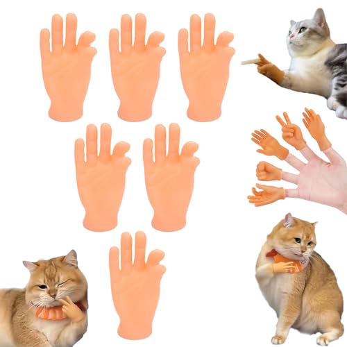 Smilamo Mini Hands for Cats, Tiny Hands for Cats Crossed, Tiny Hands for Cats, Mini Crossed Hands for Cats, Stretchable Hands Cat Toy, Tiny Folded Hands for Cat Paws, Tiny Hands for Cats (G) von Smilamo