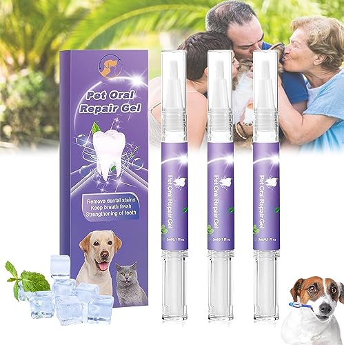 Smilamo Pet Oral Repair Gel, Gel De Réparation Bucco, Dentaire Pour Animaux De Compagnie, Cat Breath Freshener, Pet Breath Freshener Gel Care Cleaner (3 Pcs) von Smilamo