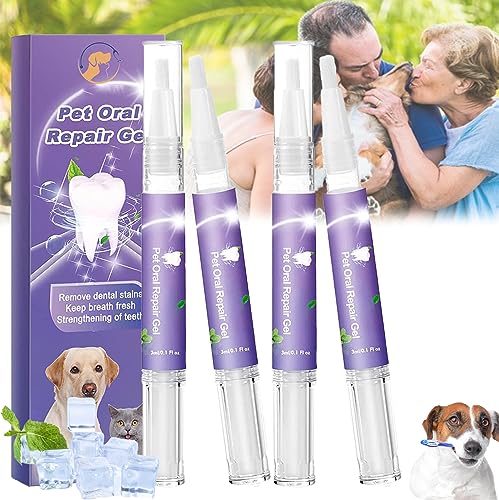 Smilamo Pet Oral Repair Gel, Gel De Réparation Bucco, Dentaire Pour Animaux De Compagnie, Cat Breath Freshener, Pet Breath Freshener Gel Care Cleaner (4 Pcs) von Smilamo